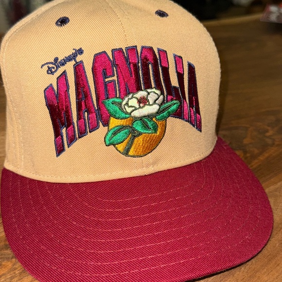 Vintage 1990s Disney Magnolia Snapback Hat Leather Adjustable Strap - Picture 5 of 8